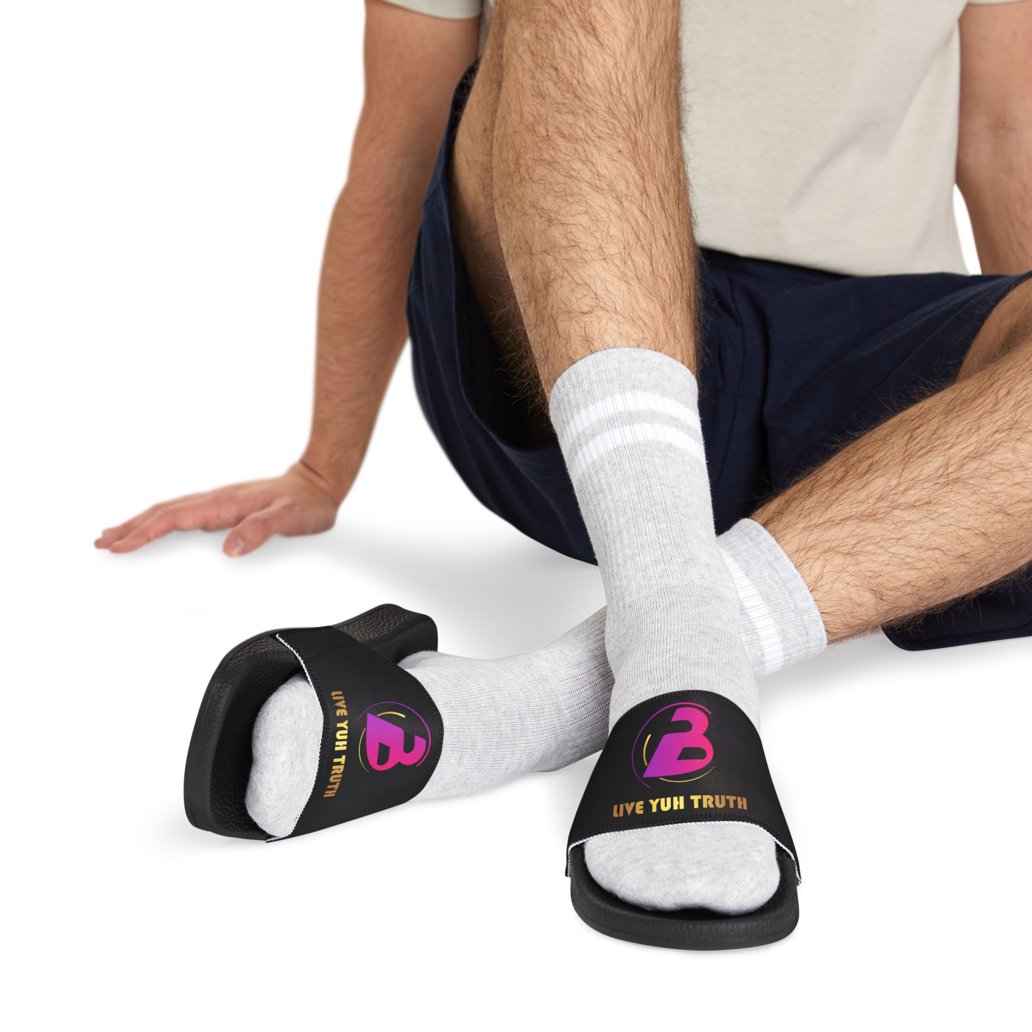 Men's Removable-Strap Sandals - Comfortable Summer Footwear, Poolside Slip-Ons, Casual Outdoors, Perfect Gift, Live Your Truth Design - Image 9